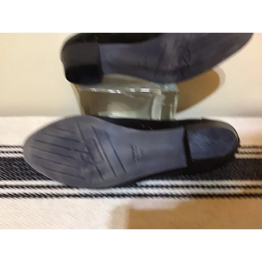 Dorking Dora Women Black Shiny Crinkle Leather Heels Sz 42-US11-11.5 Upscale Lux